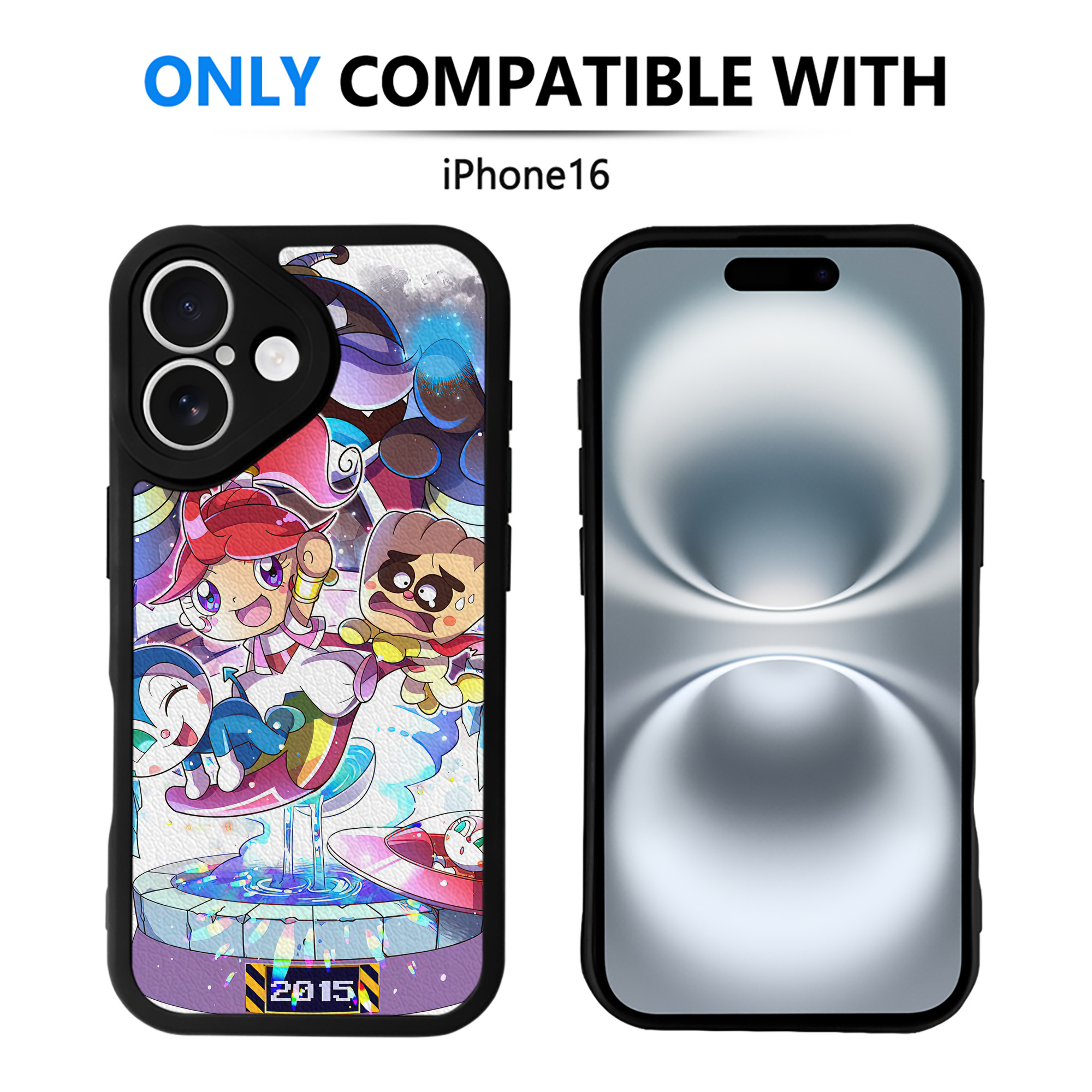 （画像用） アンパンマン Anpanman 【iPhone 16シリーズ対応】シリコンスマホケース（レザー調） 材質：シリコン